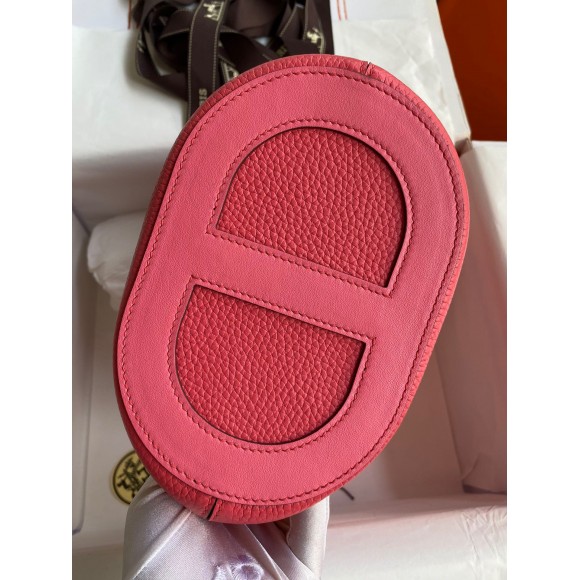 Hermes In The Loop 18 Handmade Bag in Rose Lipstick Clemence Leatherther Hermes In The Loop 18 Handmade Bag in Rose Lipstick Clemence Leatherther