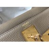 Hermes Kelly 32cm Retourne Bag in Tourterelle Clemence Leather GHW
