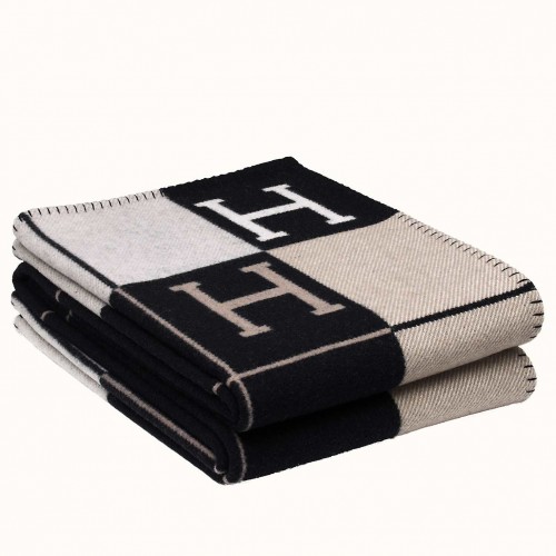 Hermes Avalon III Throw Blanket in Black Wool and Cashmere Hermes Avalon III Throw Blanket in Black Wool and Cashmere