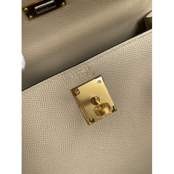 Hermes Kelly Sellier 28 Handmade Bag In Trench Epsom Calfskin Hermes Kelly Sellier 28 Handmade Bag In Trench Epsom Calfskin