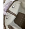 Hermes Garden Party 30 Handmade Bag in Toile and Taupe Leather