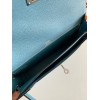 Hermes Kelly Depeches 25 Pouch in Blue Jean Epsom Calfskin