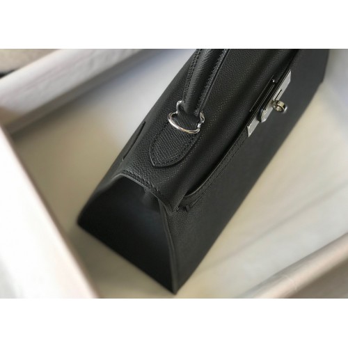 Hermes Kelly 25cm Sellier Bag in Black Epsom Calfskin PHW