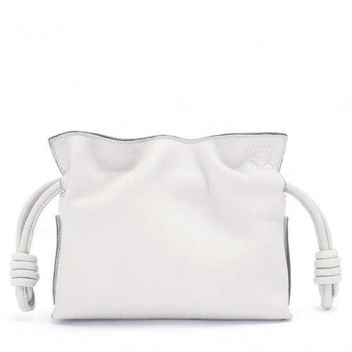 Loewe Flamenco Nano Clutch In White Nappa Leather Loewe Flamenco Nano Clutch In White Nappa Leather
