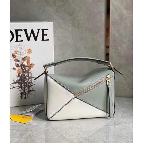 Loewe Puzzle Small Bag In Multicolour Grey Calfskin Loewe Puzzle Small Bag In Multicolour Grey Calfskin