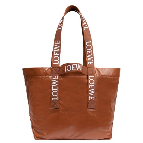 Loewe Fold Shopper Bag in Brown Paper Calfskin Loewe Fold Shopper Bag in Brown Paper Calfskin