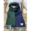 Loewe Window Scarf in Green/Blue Wool and Cashmere