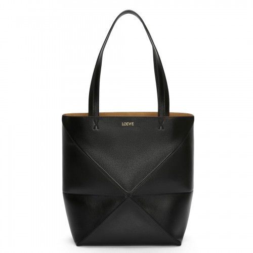 Loewe Medium Puzzle Fold Tote Bag in Black Calfskin Loewe Medium Puzzle Fold Tote Bag in Black Calfskin