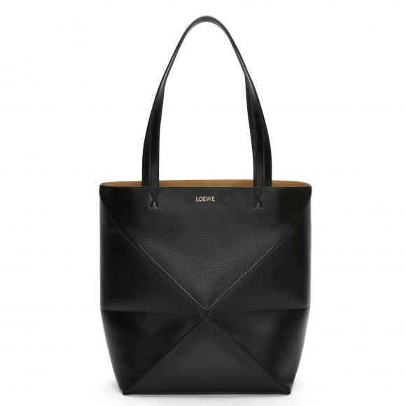 Loewe Medium Puzzle Fold Tote Bag in Black Calfskin Loewe Medium Puzzle Fold Tote Bag in Black Calfskin
