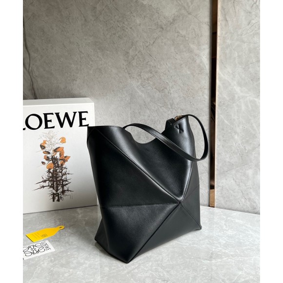 Loewe Medium Puzzle Fold Tote Bag in Black Calfskin Loewe Medium Puzzle Fold Tote Bag in Black Calfskin