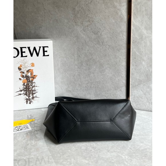 Loewe Medium Puzzle Fold Tote Bag in Black Calfskin Loewe Medium Puzzle Fold Tote Bag in Black Calfskin