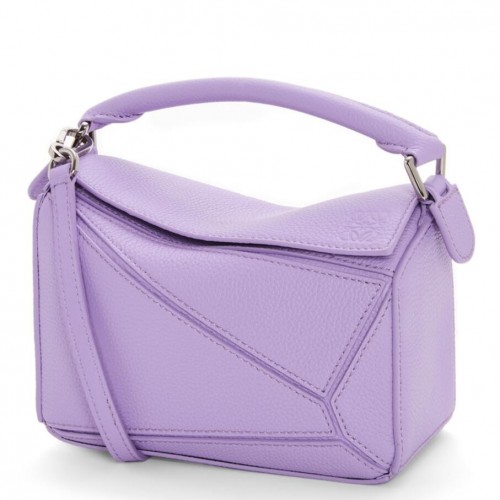 Loewe Puzzle Mini Bag In Lilas Grained Calfskin Loewe Puzzle Mini Bag In Lilas Grained Calfskin