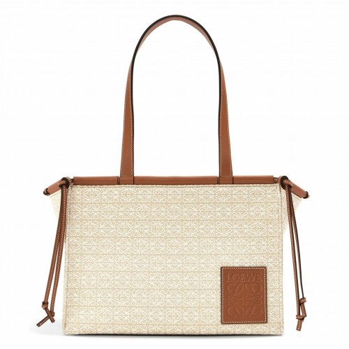 Loewe Cushion Small Tote In Beige Anagram Jacquard Loewe Cushion Small Tote In Beige Anagram Jacquard