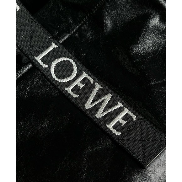 Loewe Fold Shopper Bag in Black Paper Calfskin Loewe Fold Shopper Bag in Black Paper Calfskin