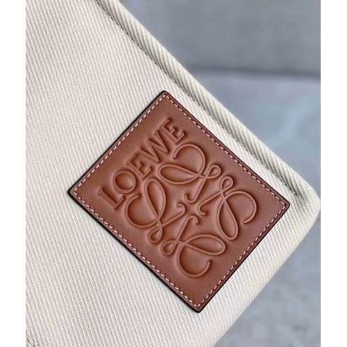 Loewe Cushion Medium Tote In Canvas and Calfskin Loewe Cushion Medium Tote In Canvas and Calfskin