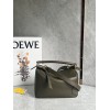 Loewe Puzzle Small Bag In Dark Green Classic Calfskin