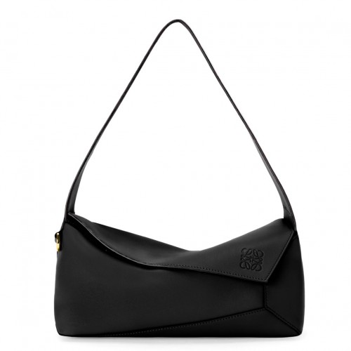 Loewe Puzzle Hobo Bag In Black Nappa Calfskin Loewe Puzzle Hobo Bag In Black Nappa Calfskin