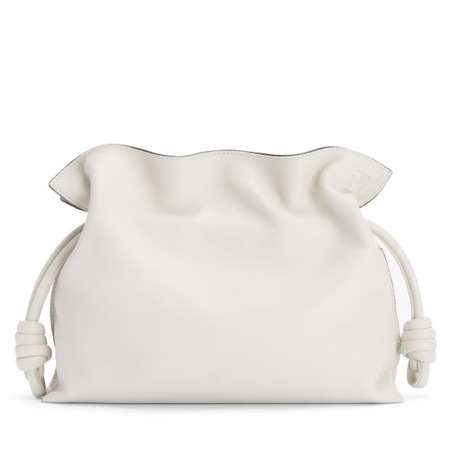 Loewe Flamenco Clutch Bag In White Calfskin Loewe Flamenco Clutch Bag In White Calfskin