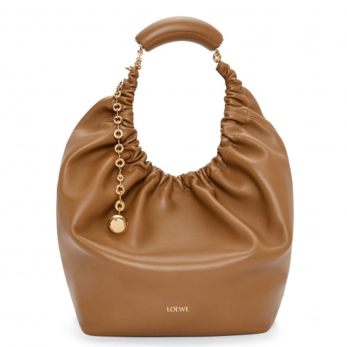 Loewe Medium Squeeze Bag in Brown Nappa Lambskin Loewe Medium Squeeze Bag in Brown Nappa Lambskin