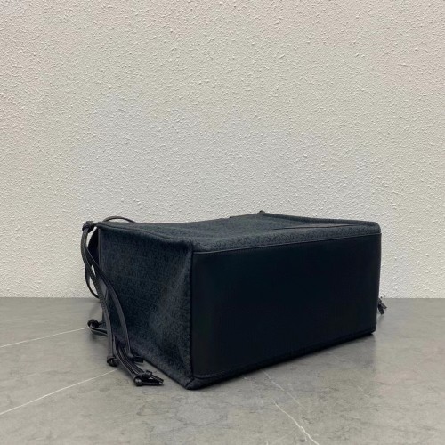 Loewe Cushion Small Tote In Black Anagram Jacquard Loewe Cushion Small Tote In Black Anagram Jacquard