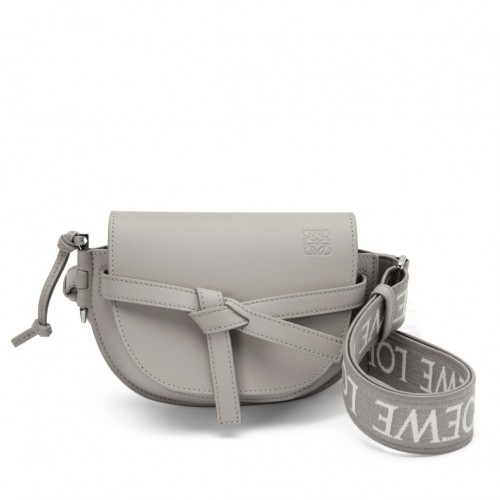 Loewe Gate Dual Mini Bag In Grey Calfskin Loewe Gate Dual Mini Bag In Grey Calfskin