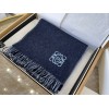 Loewe Double Face Scarf in Navy/Light Blue Wool and Cashmere