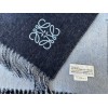 Loewe Double Face Scarf in Navy/Light Blue Wool and Cashmere