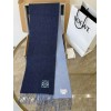 Loewe Double Face Scarf in Navy/Light Blue Wool and Cashmere