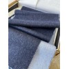 Loewe Double Face Scarf in Navy/Light Blue Wool and Cashmere