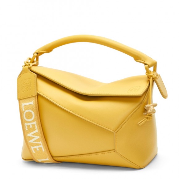 Loewe Puzzle Edge Small Bag In Yellow Satin Calfskin Loewe Puzzle Edge Small Bag In Yellow Satin Calfskin