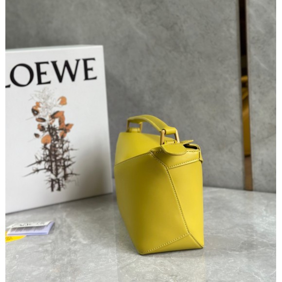 Loewe Puzzle Edge Small Bag In Yellow Satin Calfskin Loewe Puzzle Edge Small Bag In Yellow Satin Calfskin
