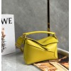 Loewe Puzzle Edge Small Bag In Yellow Satin Calfskin