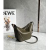 Loewe Mini Hammock Hobo Bag in Dark Green Calfskin