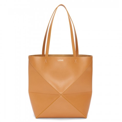 Loewe Medium Puzzle Fold Tote Bag in Tan Calfskin Loewe Medium Puzzle Fold Tote Bag in Tan Calfskin