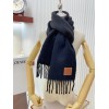 Loewe Scarf in Black Mohair and Wool