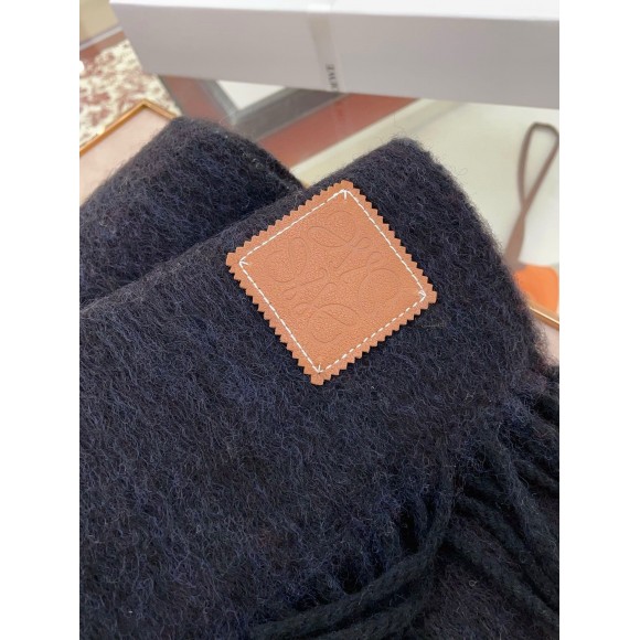 Loewe Scarf in Black Mohair and Wool Loewe Scarf in Black Mohair and Wool