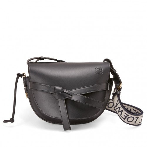Loewe Gate Small Bag In Black Calfskin and Jacquard Loewe Gate Small Bag In Black Calfskin and Jacquard