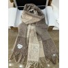 Loewe Anagram Checkerboard Scarf in Beige Wool and Cashmere