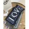 Loewe Love Scarf in Navy Blue Wool and Cashmere