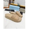 Prada Women's Slides In Beige Quilted Nappa Leather