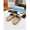 Prada Women's Slides In Beige Quilted Nappa Leather