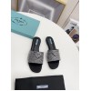 Prada Women's Satin Slides With Crystals