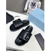 Prada Slides In Black Soft Padded Nappa Leather