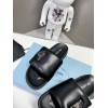 Prada Slides In Black Soft Padded Nappa Leather