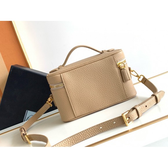 Prada Mini Vanity Bag in Sand Beige Grained Leather Prada Mini Vanity Bag in Sand Beige Grained Leather