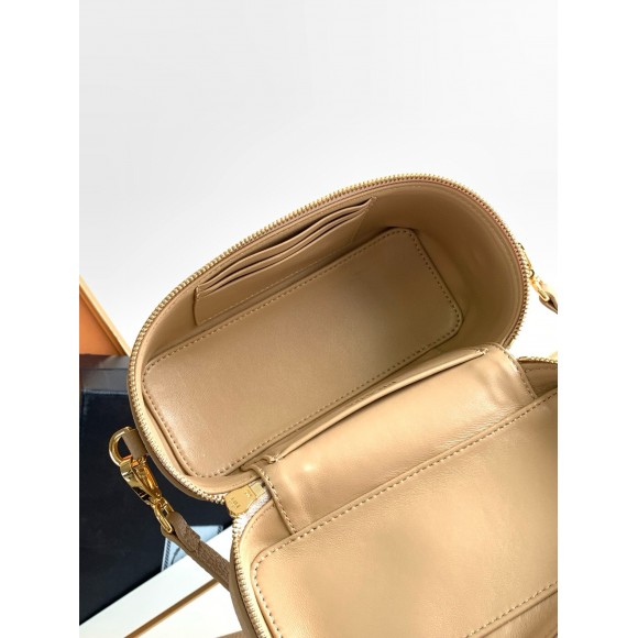 Prada Mini Vanity Bag in Sand Beige Grained Leather Prada Mini Vanity Bag in Sand Beige Grained Leather