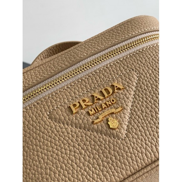 Prada Mini Vanity Bag in Sand Beige Grained Leather Prada Mini Vanity Bag in Sand Beige Grained Leather