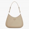 Prada Cleo Large Bag In Beige Brushed Leather