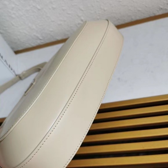 Prada Cleo Large Bag In Beige Brushed Leather Prada Cleo Large Bag In Beige Brushed Leather