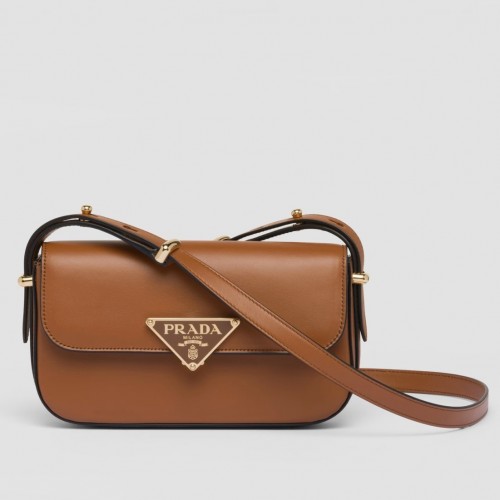 Prada Shoulder Bag in Cognac Smooth Calfskin Prada Shoulder Bag in Cognac Smooth Calfskin